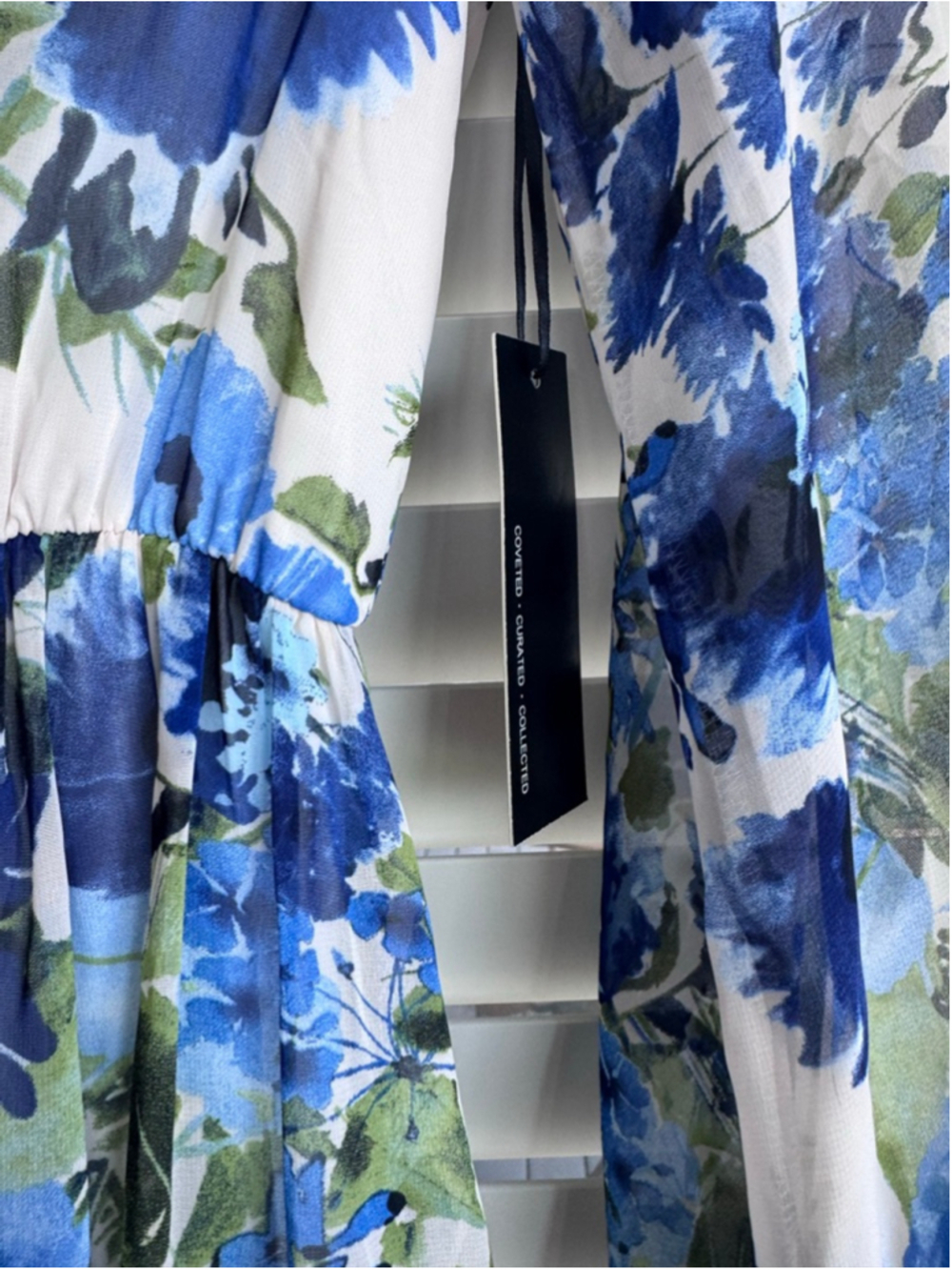 Lulus Maxi Dress White Blue Floral Large - Picture 10 of 11
